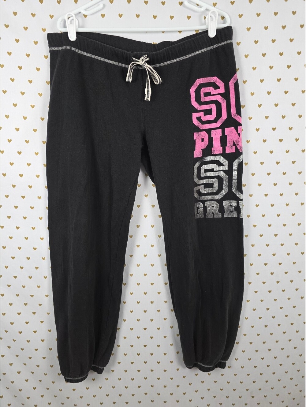 Victorias Secret SO PINK SO GREEN Sweats Sweatpants Y2k Vintage LARGE